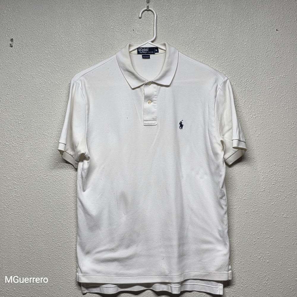 Ralph Lauren Beige Polo Shirt 100% Cotton Size Medium